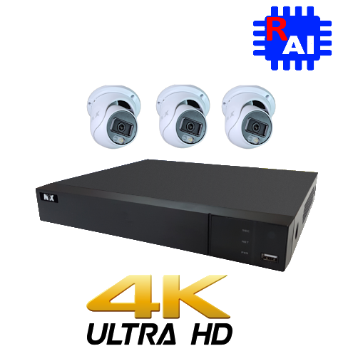 DIY Kit NYX 4ch NVR 2TB, 3 x DC6 6MP Ai Cameras