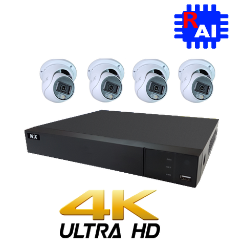 DIY Kit NYX 4ch NVR 2TB, 4 x DC6 6MP Ai Cameras