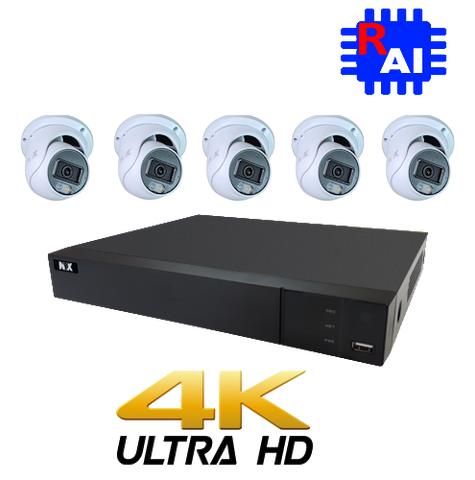 DIY Kit NYX 8ch NVR 3TB, 5 x DC6 6MP Ai Cameras